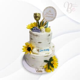 Torta primera comunion girasoles Tortas Personalizadas Bogotá